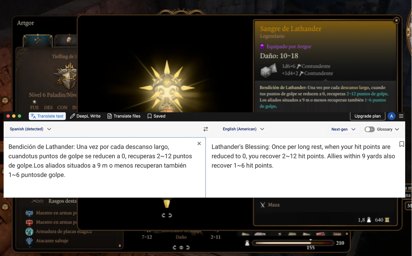 Translating texts in games