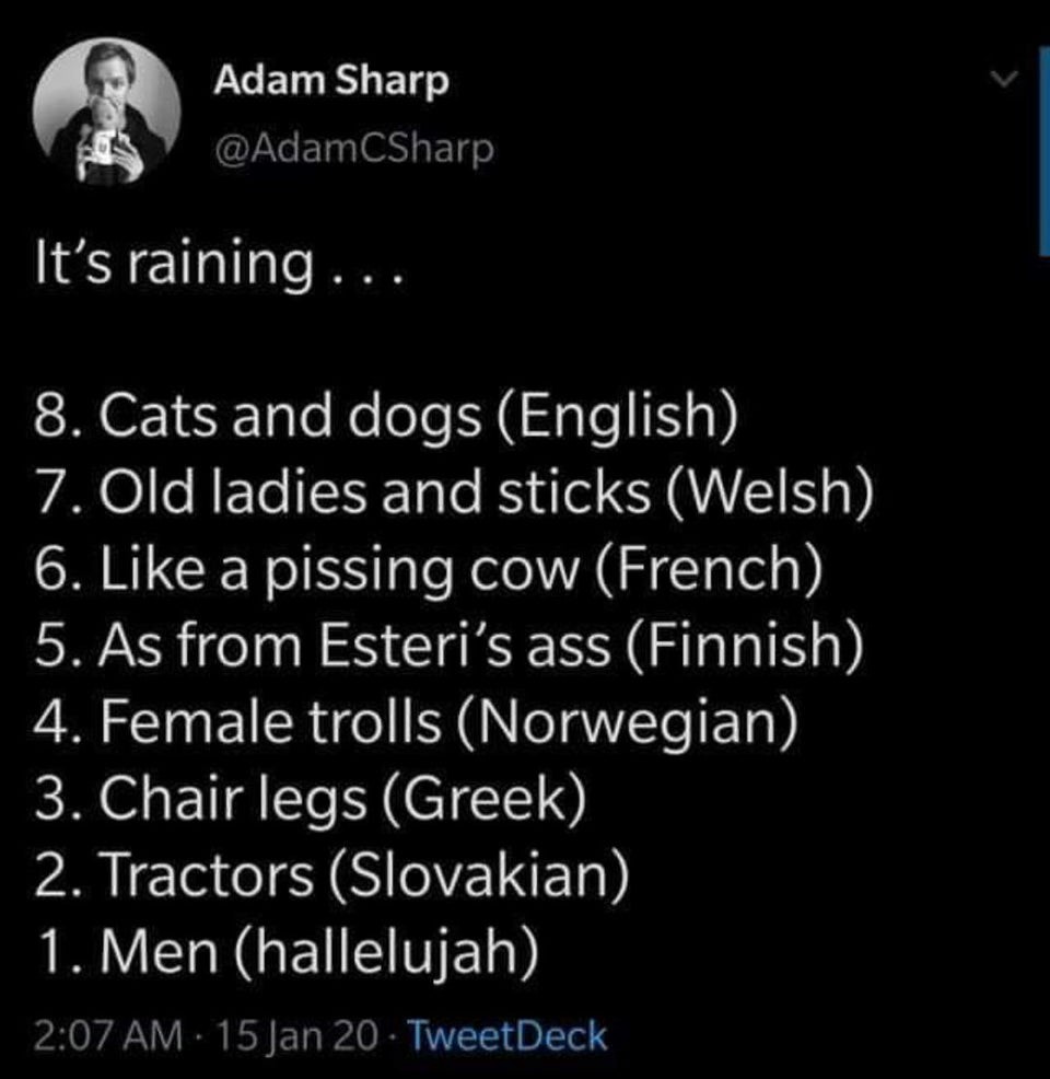 Raining idioms