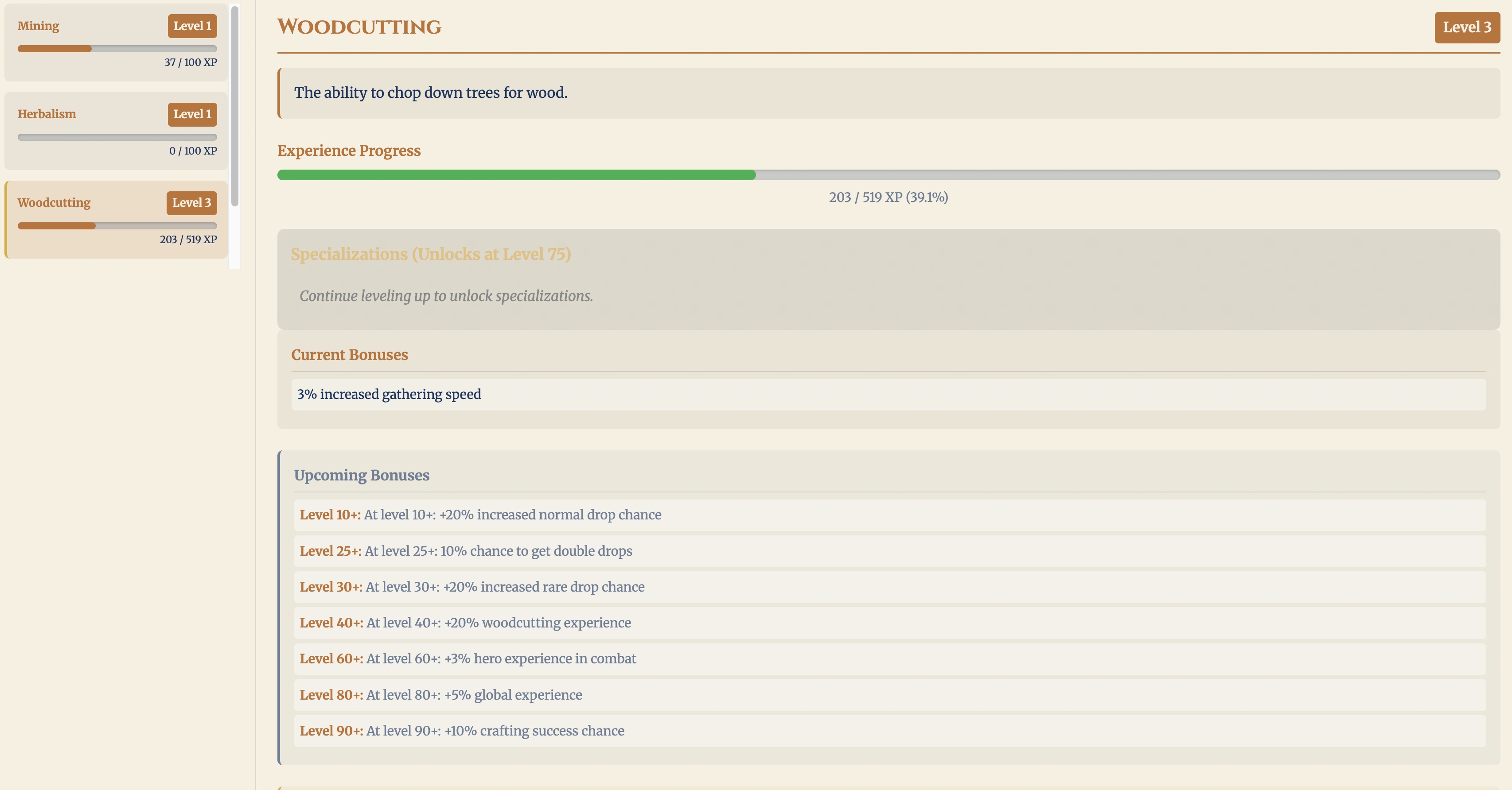 After: current bonuses and upcoming bonuses are separated