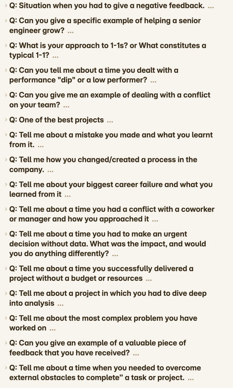 Behavioral questions